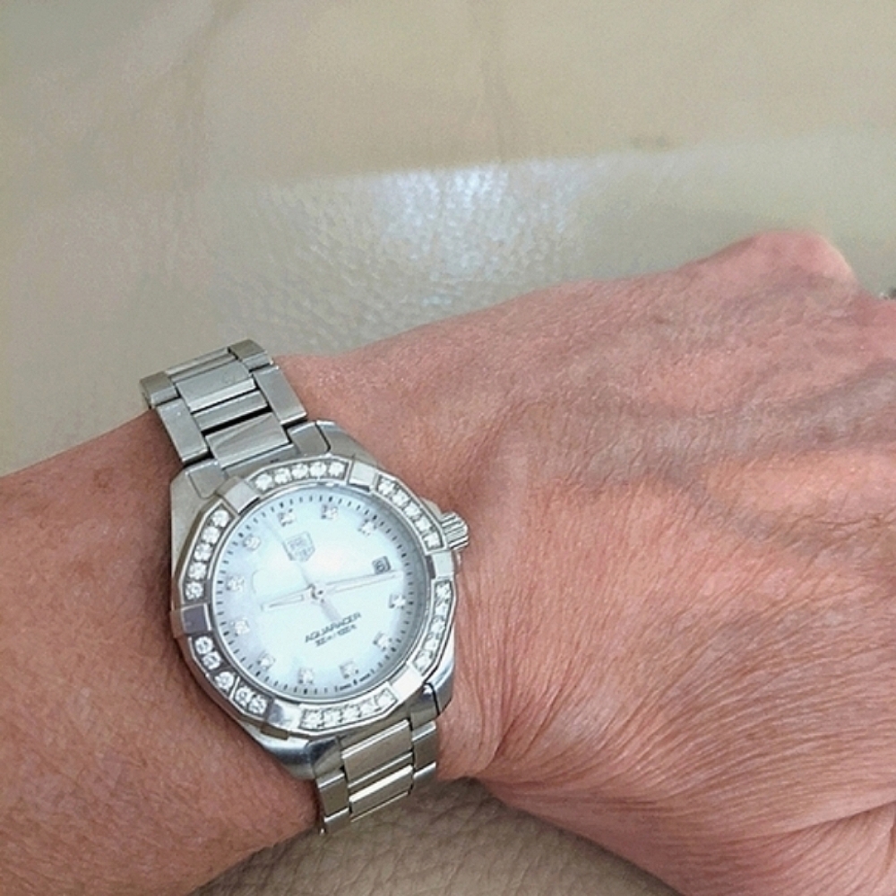 Tag Heuer Diamond Women's watch bezel Aquaracer Authentic Stunning - Picture 9 of 16